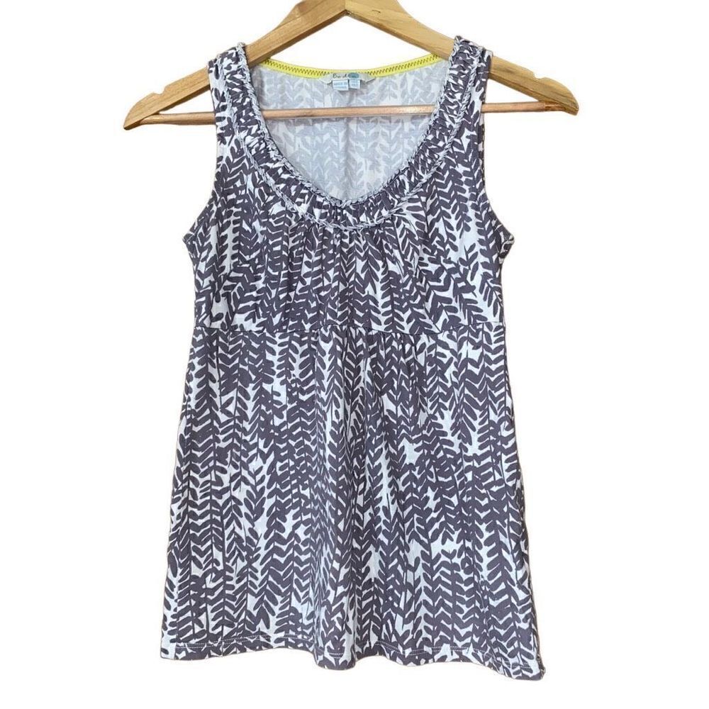 Boden cotton leaf print scoop neck tank top